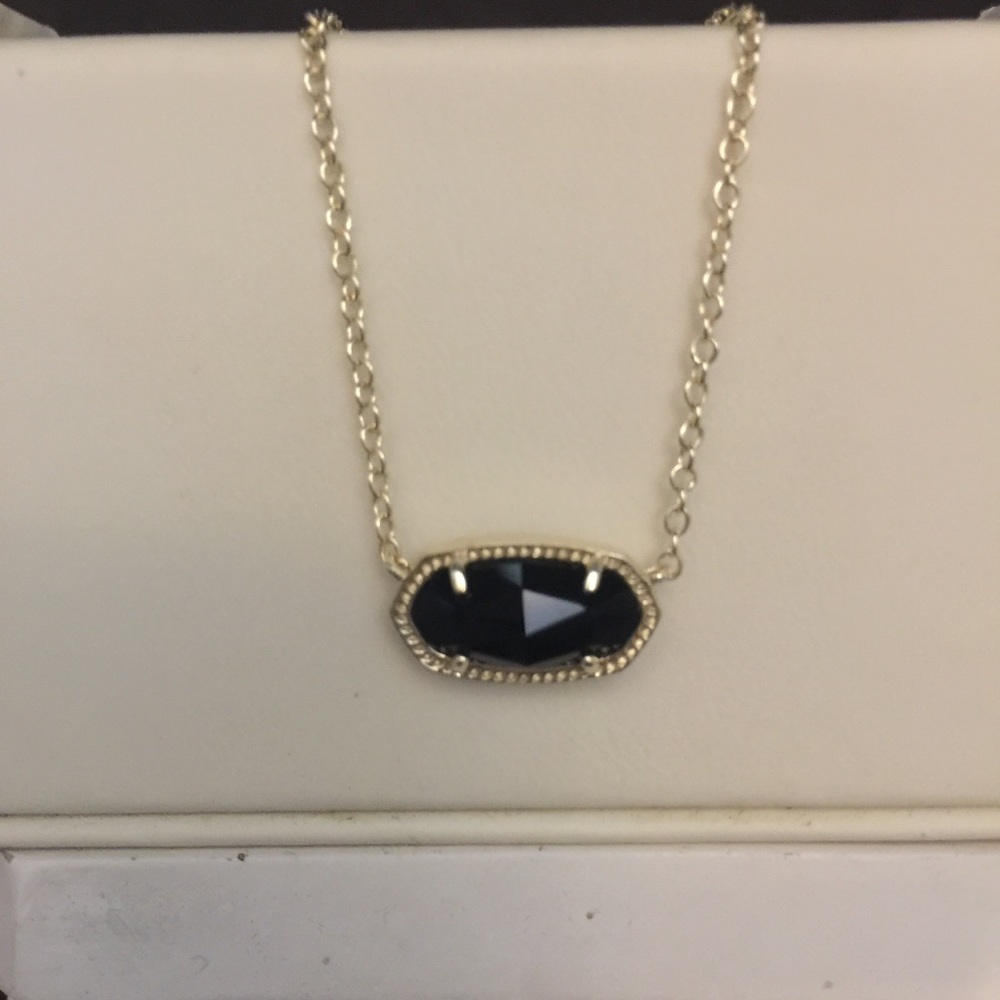 Kendra Scott Elisa Black Necklace Gold Plated